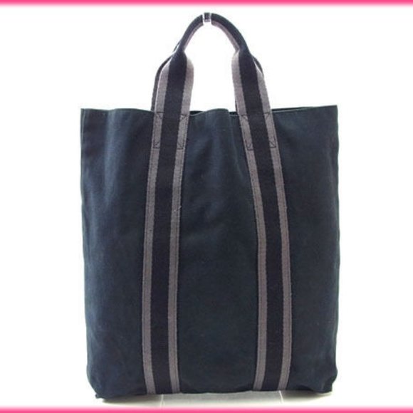 Authentic Hermes Tote bag Fourre Tout Black Grey Woman Used - Picture 2 of 5